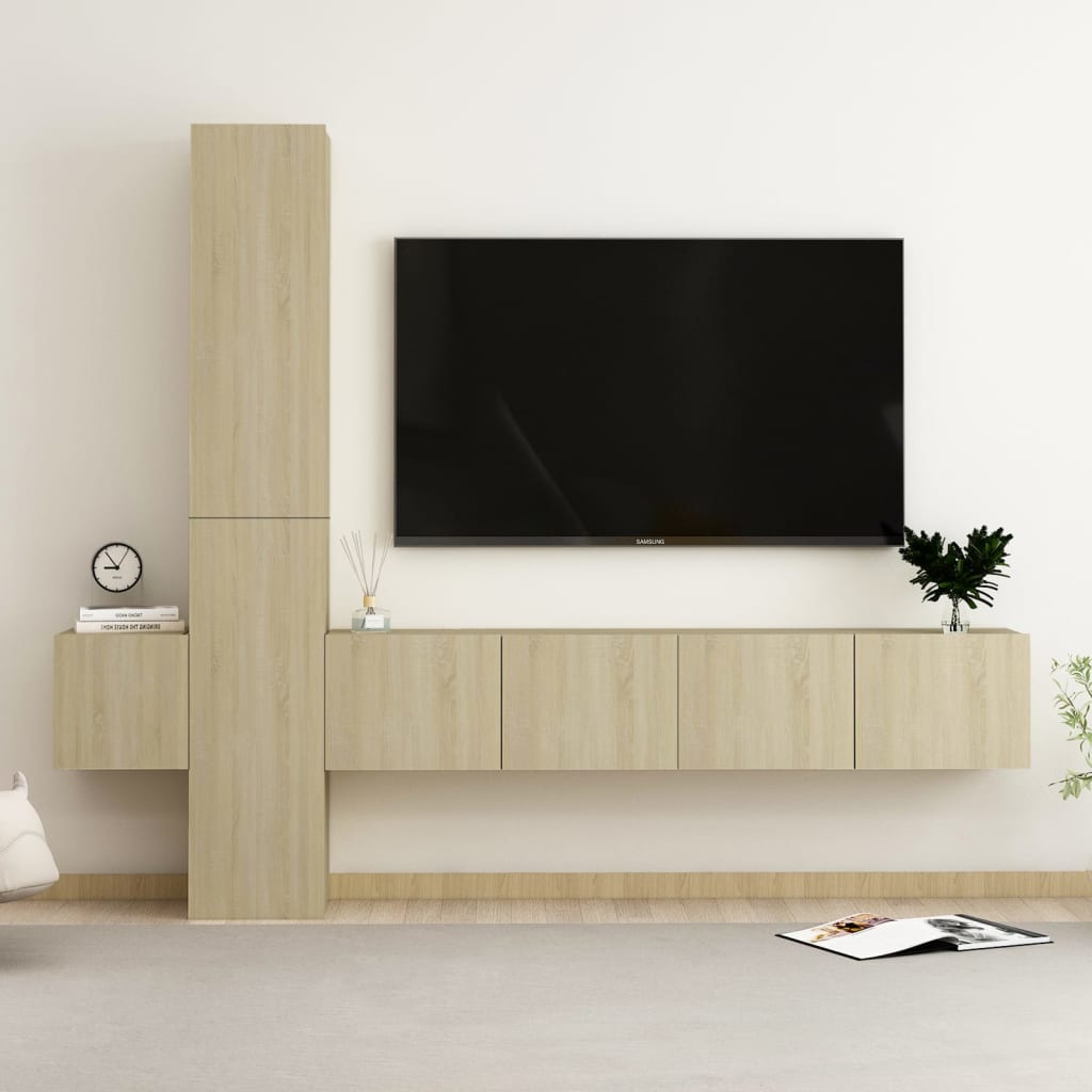 Set Di Mobili Porta Tv 3 Pz In Legno Multistrato