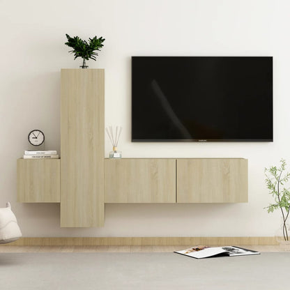 Set Di Mobili Porta Tv 3 Pz In Legno Multistrato