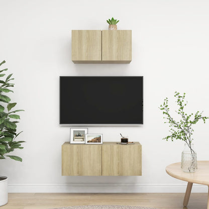 Mobili Tv A Parete 3 Pz 100X30X30 Cm In Truciolato