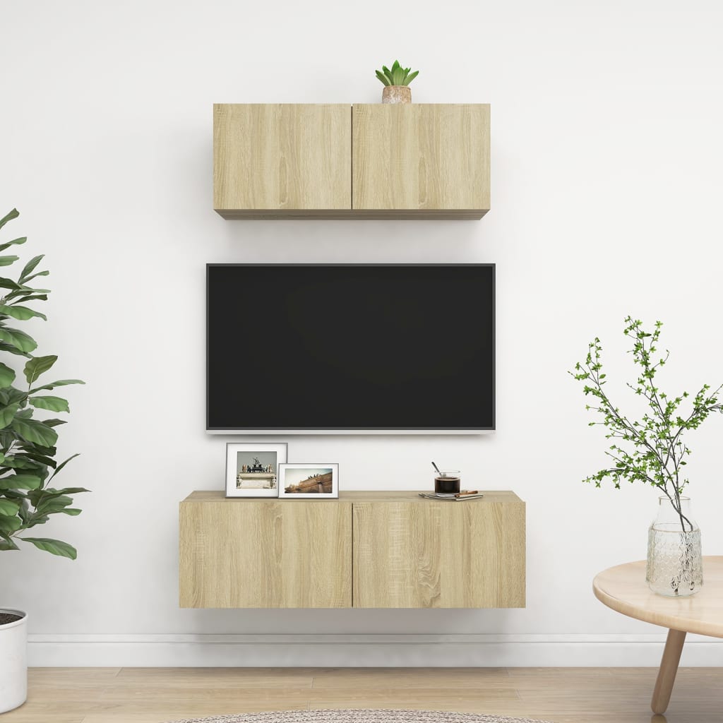 Mobili Tv A Parete 3 Pz 100X30X30 Cm In Truciolato