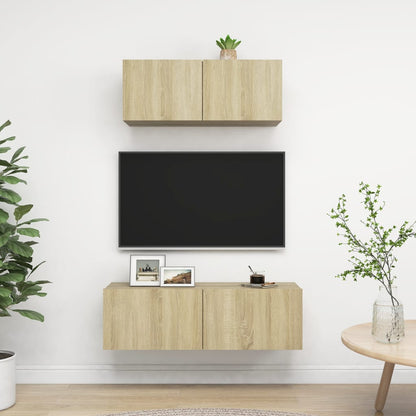 Mobili Tv A Parete 3 Pz 100X30X30 Cm In Truciolato