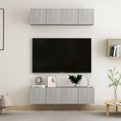 Mobili Tv A Parete 4 Pz In Legno Multistrato