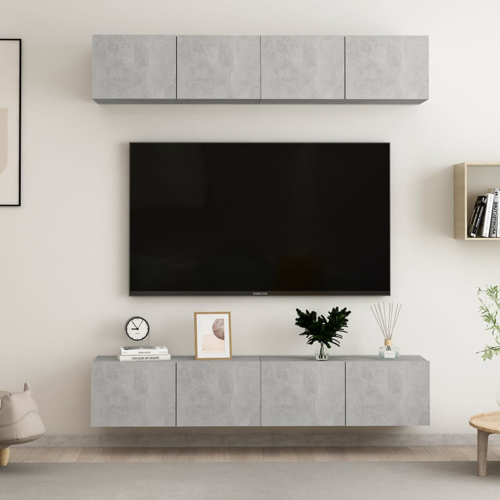 Mobili Tv A Parete 4 Pz In Legno Multistrato