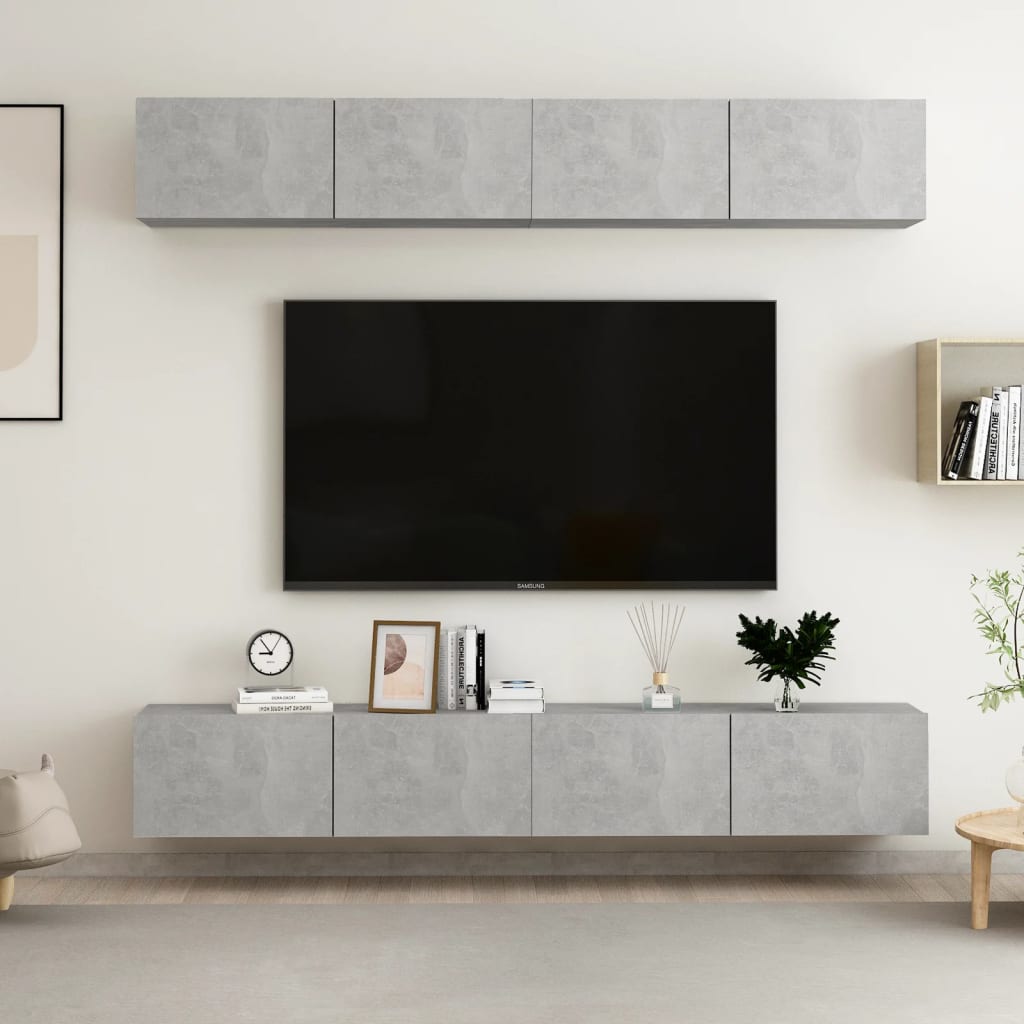 Mobili Tv A Parete 4 Pz In Legno Multistrato