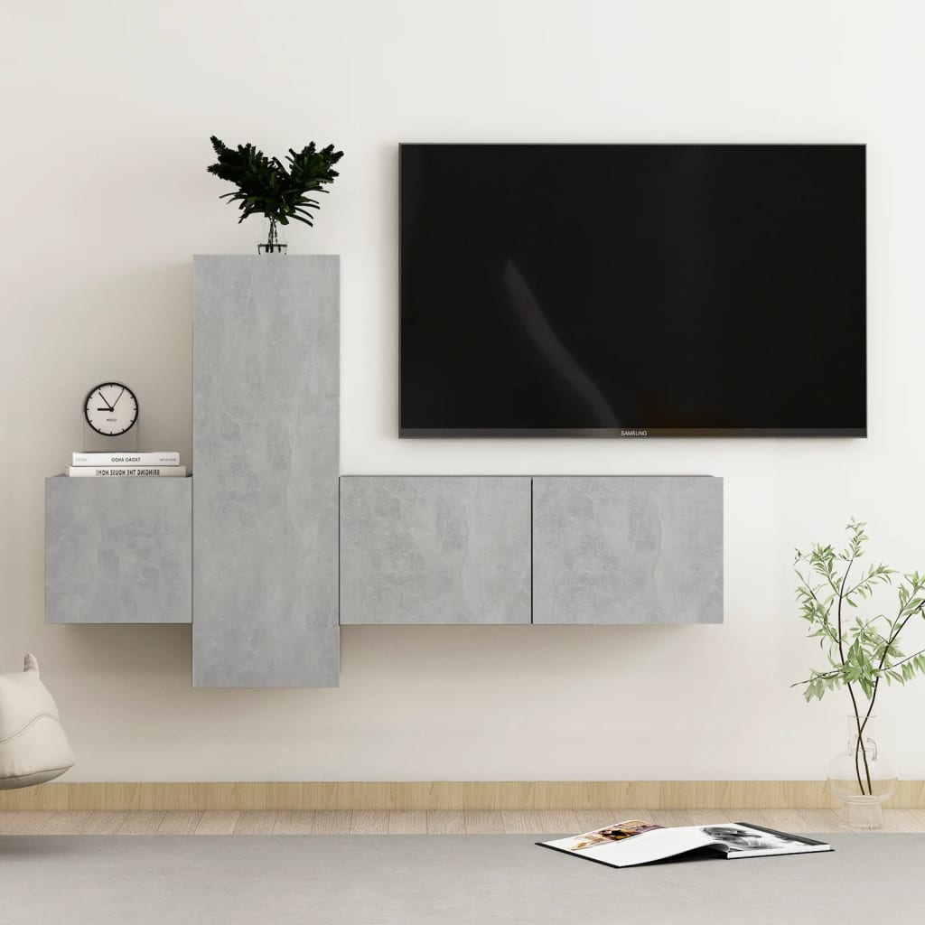 Set Di Mobili Porta Tv 3 Pz In Legno Multistrato