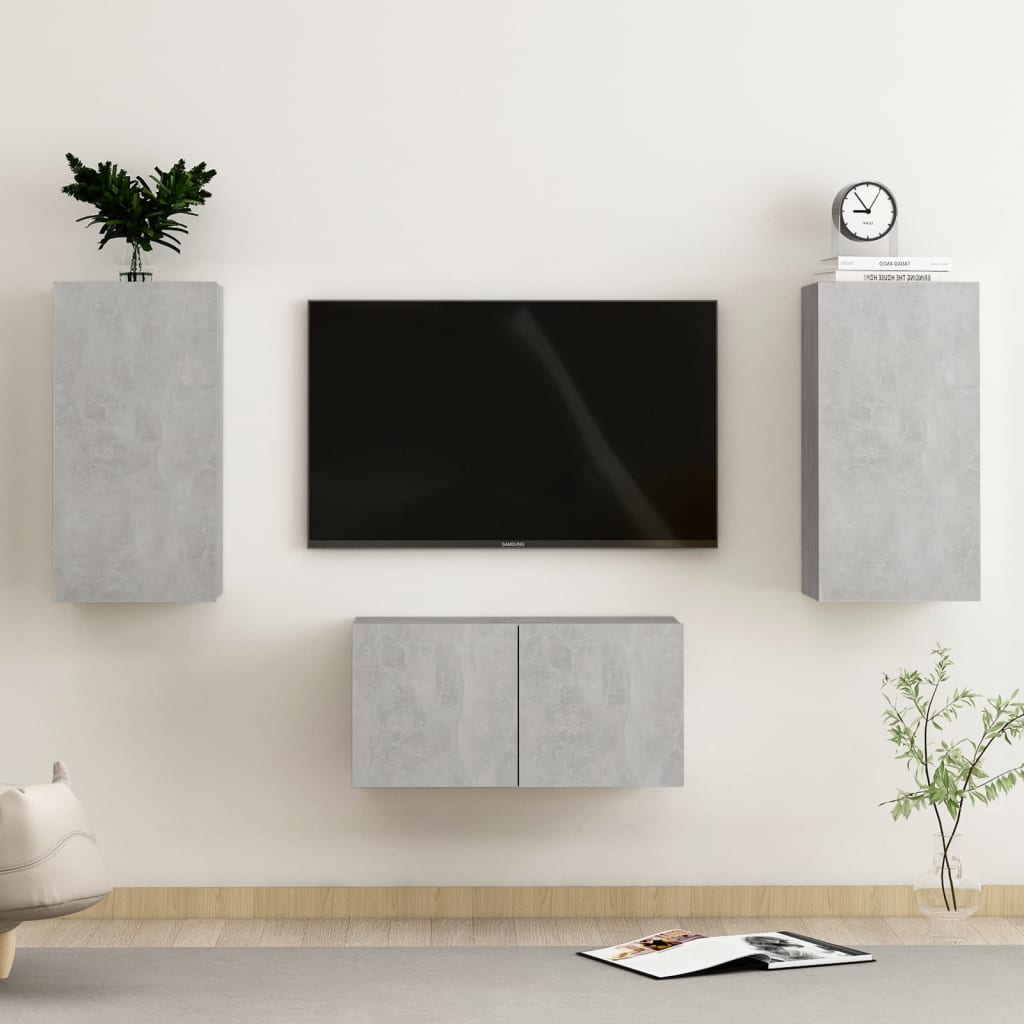 Set Mobili Porta Tv 3 Pz In Legno Multistrato