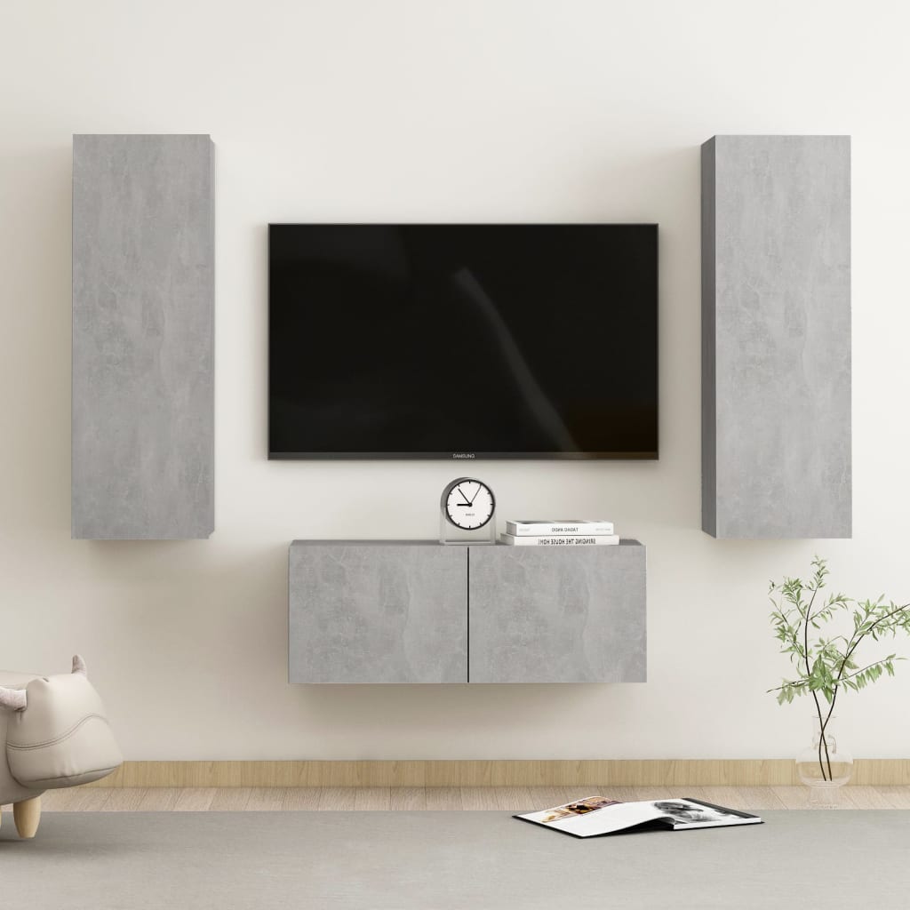 Set Mobili Porta Tv 3 Pz In Legno Multistrato