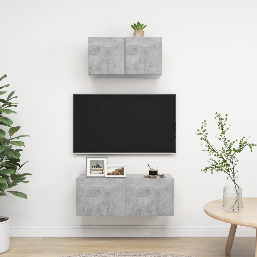 Mobili Tv A Parete 3 Pz 100X30X30 Cm In Truciolato