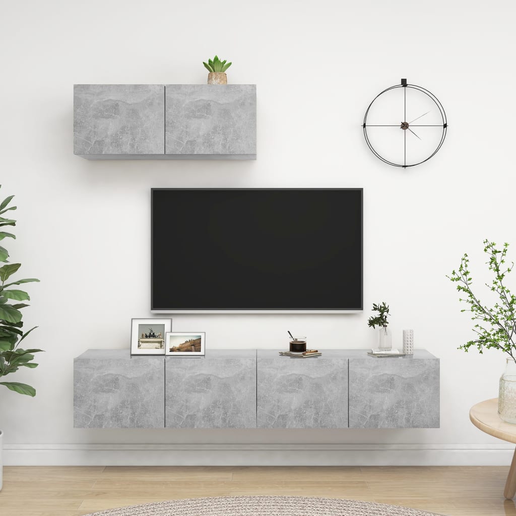 Mobili Tv A Parete 3 Pz 100X30X30 Cm In Truciolato