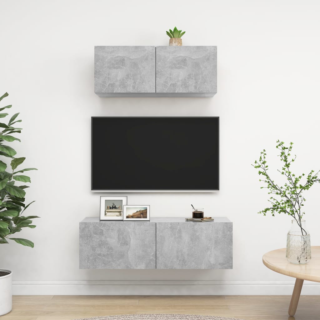 Mobili Tv A Parete 3 Pz 100X30X30 Cm In Truciolato