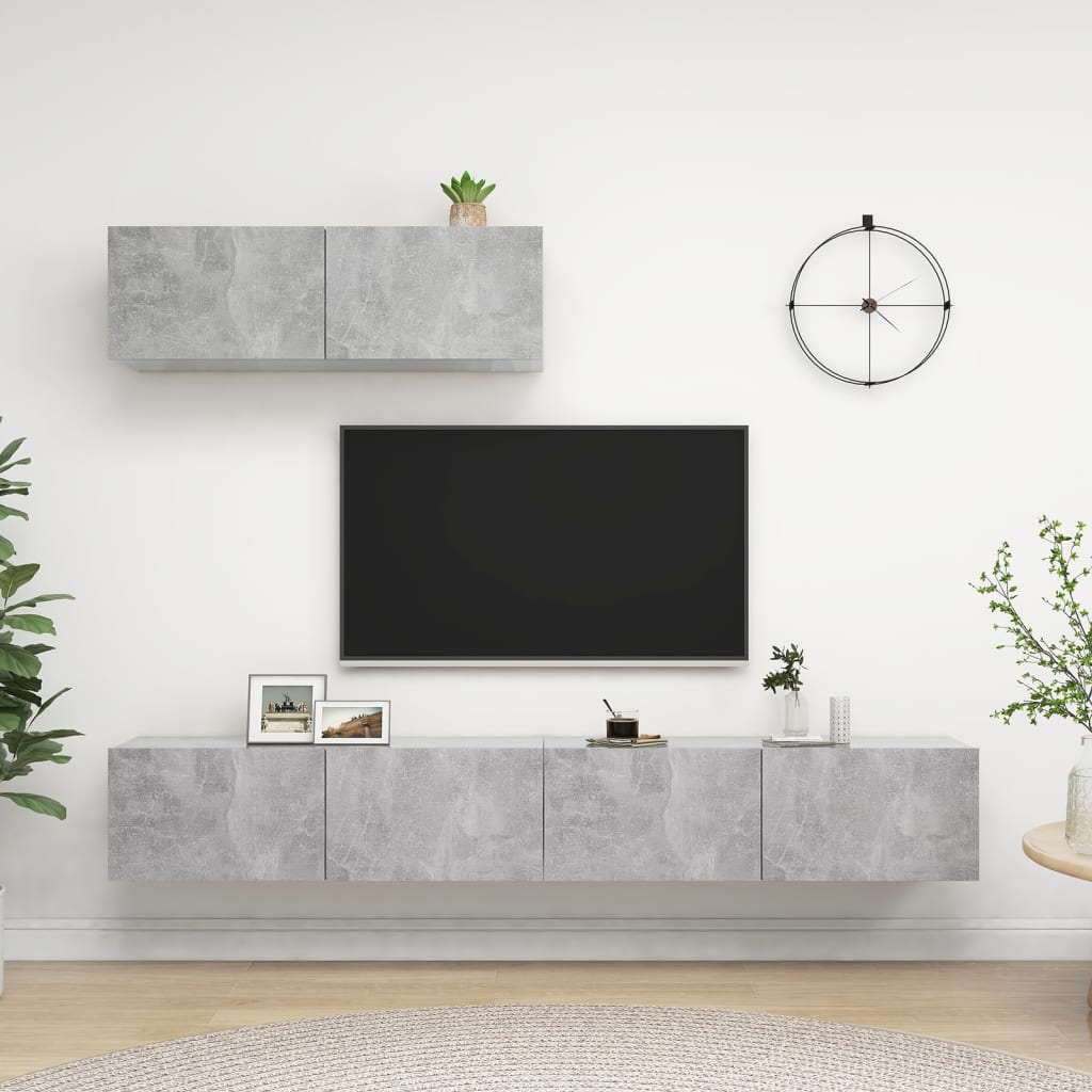 Mobili Tv A Parete 3 Pz 100X30X30 Cm In Truciolato