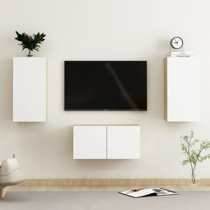Set Mobili Porta Tv 3 Pz In Legno Multistrato