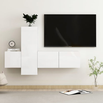 Set Di Mobili Porta Tv 3 Pz In Legno Multistrato