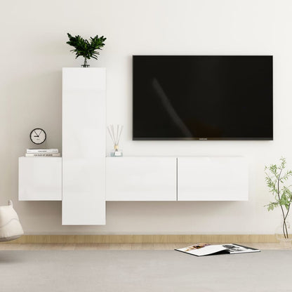 Set Di Mobili Porta Tv 3 Pz In Legno Multistrato