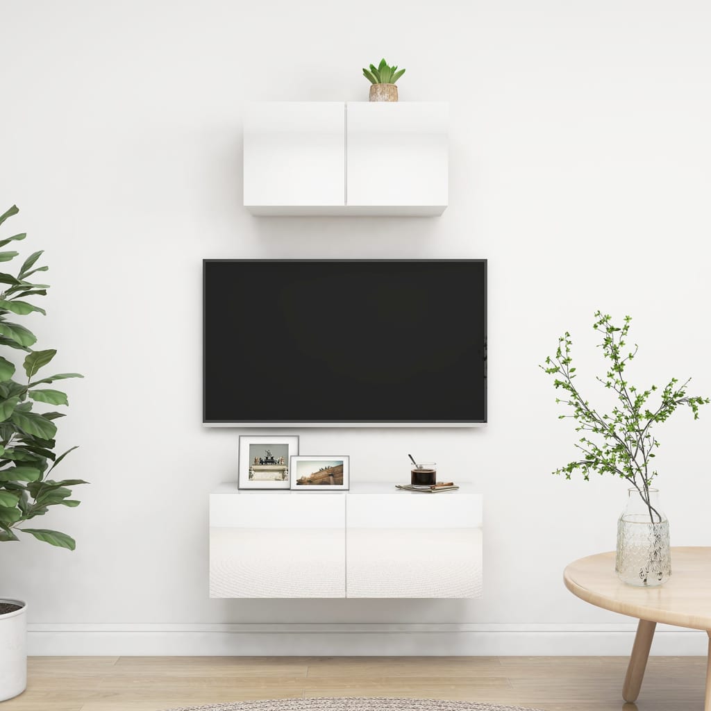 Mobili Tv A Parete 3 Pz 100X30X30 Cm In Truciolato