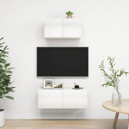 Mobili Tv A Parete 3 Pz 100X30X30 Cm In Truciolato