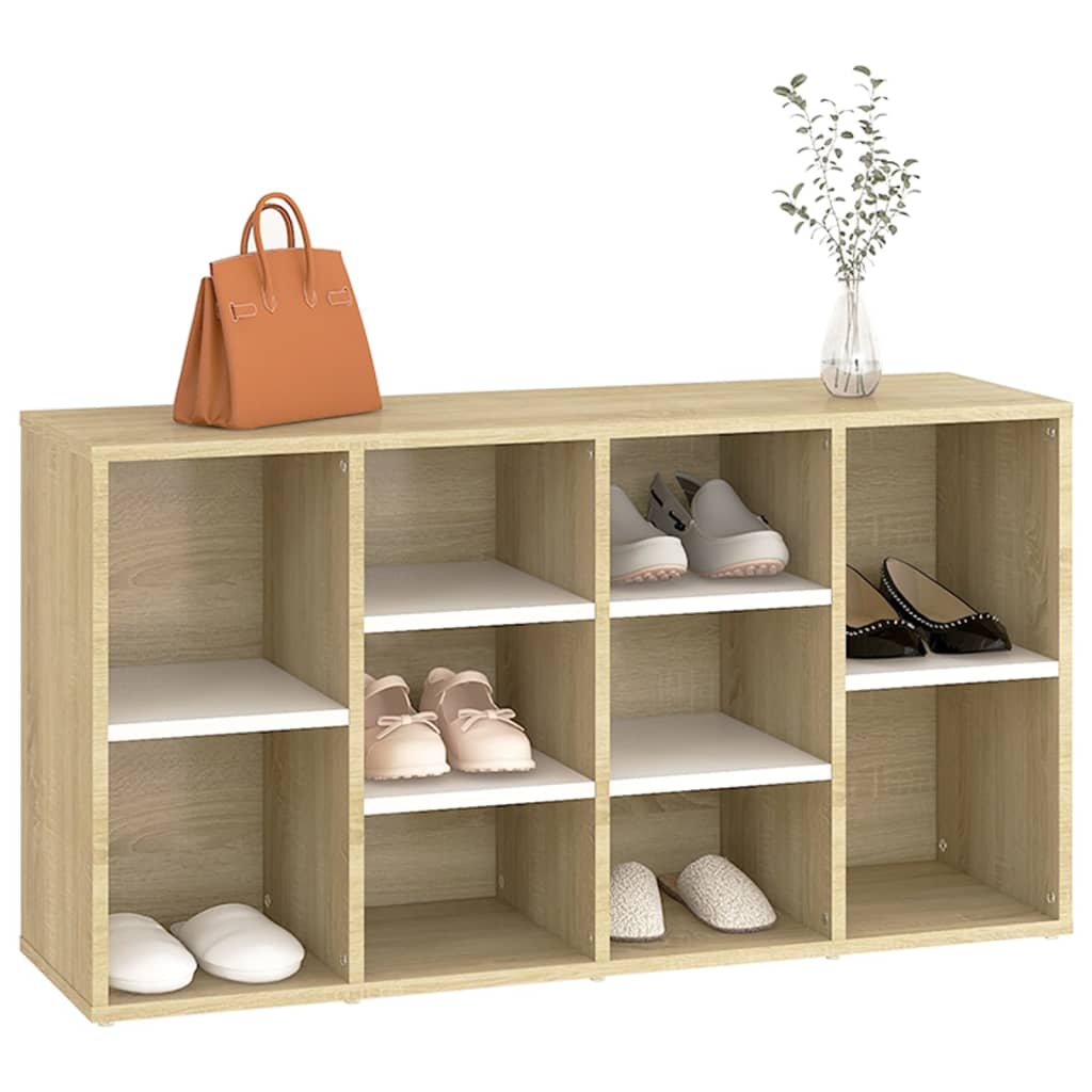 Scarpiera Panchina Bianca Rovere Sonoma 103X30X54,5 Multistrato