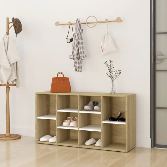 Scarpiera Panchina Bianca Rovere Sonoma 103X30X54,5 Multistrato