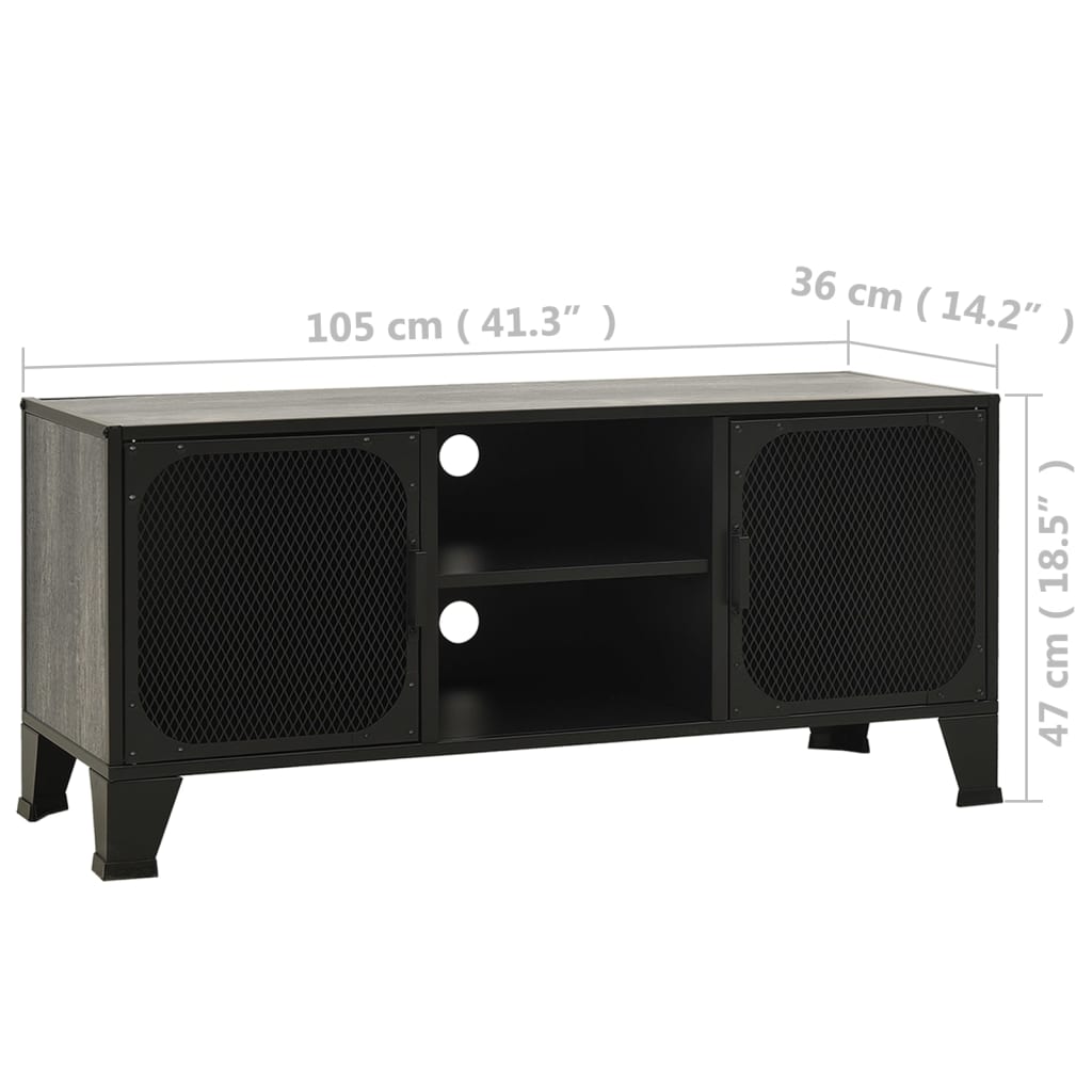 Mobile Porta Tv 105X36X47 Cm In Metallo E Mdf