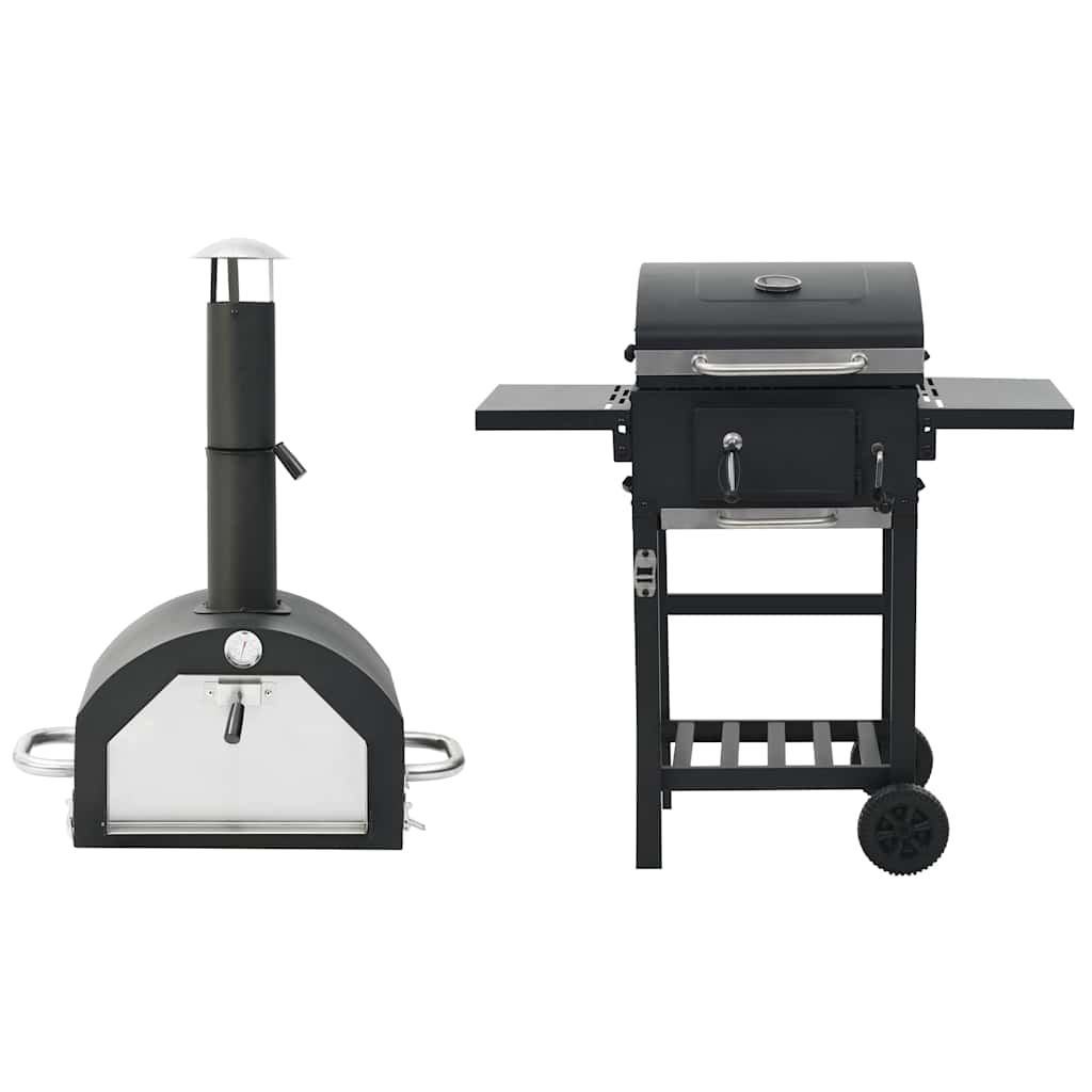 Forno Per Pizza E Barbecue 3-In-1 Nero