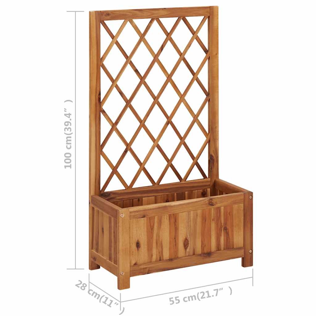 Letto Rialzato Da Giardino Con Graticcio In Massello Di Acacia