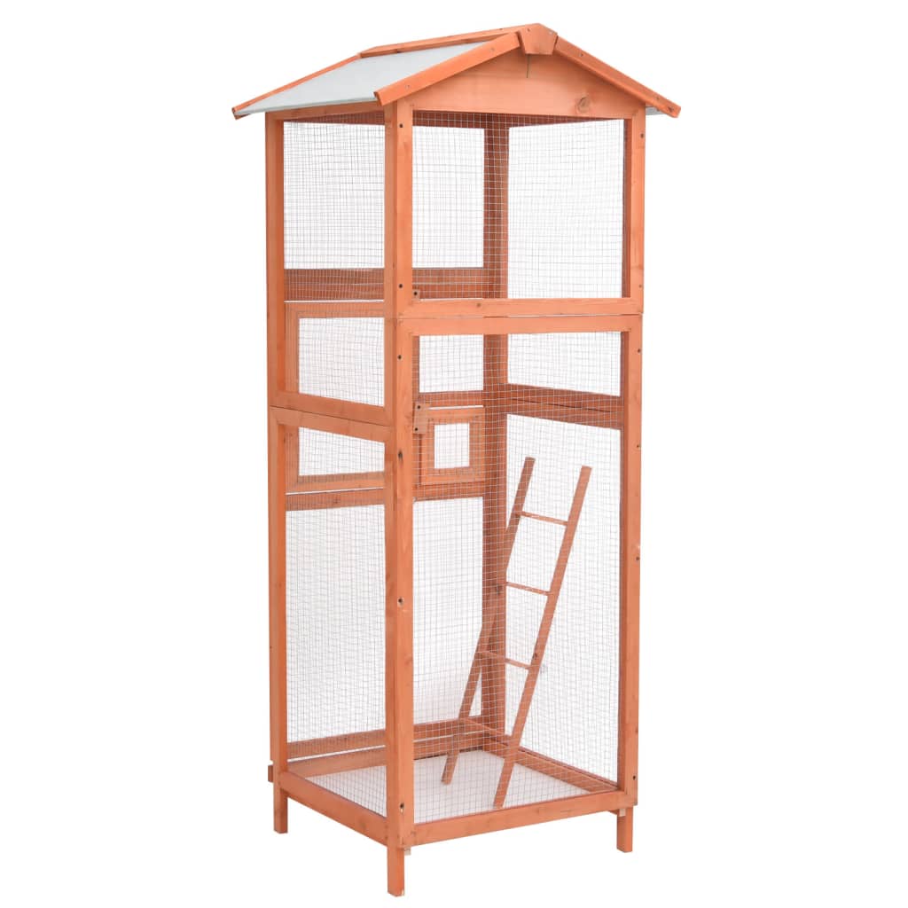 Gabbia Per Uccelli 68X62X166 Cm In Legno Di Abete