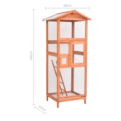 Gabbia Per Uccelli 68X62X166 Cm In Legno Di Abete