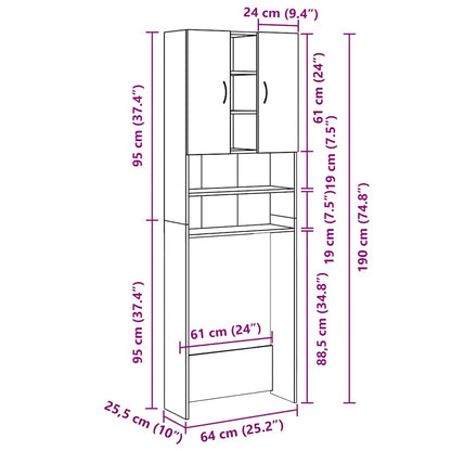 Mobile Per Lavatrice 64X25,5X190 Cm
