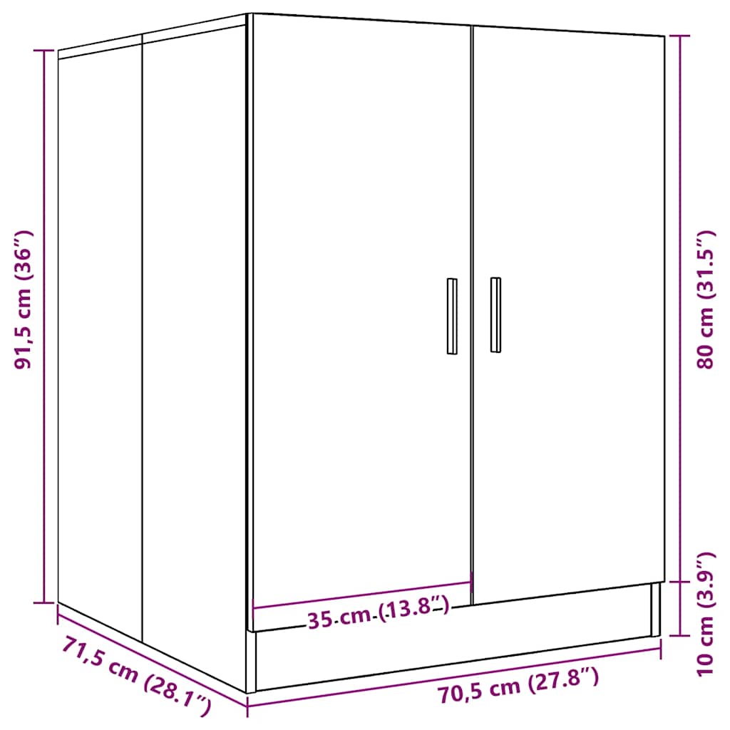 Mobile Per Lavatrice Grigio Cemento 71X71,5X91,5 Cm