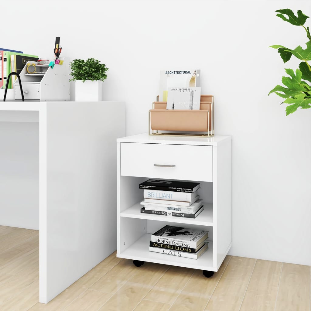 Mobiletto Con Ruote 46X36X59 Cm In Truciolato