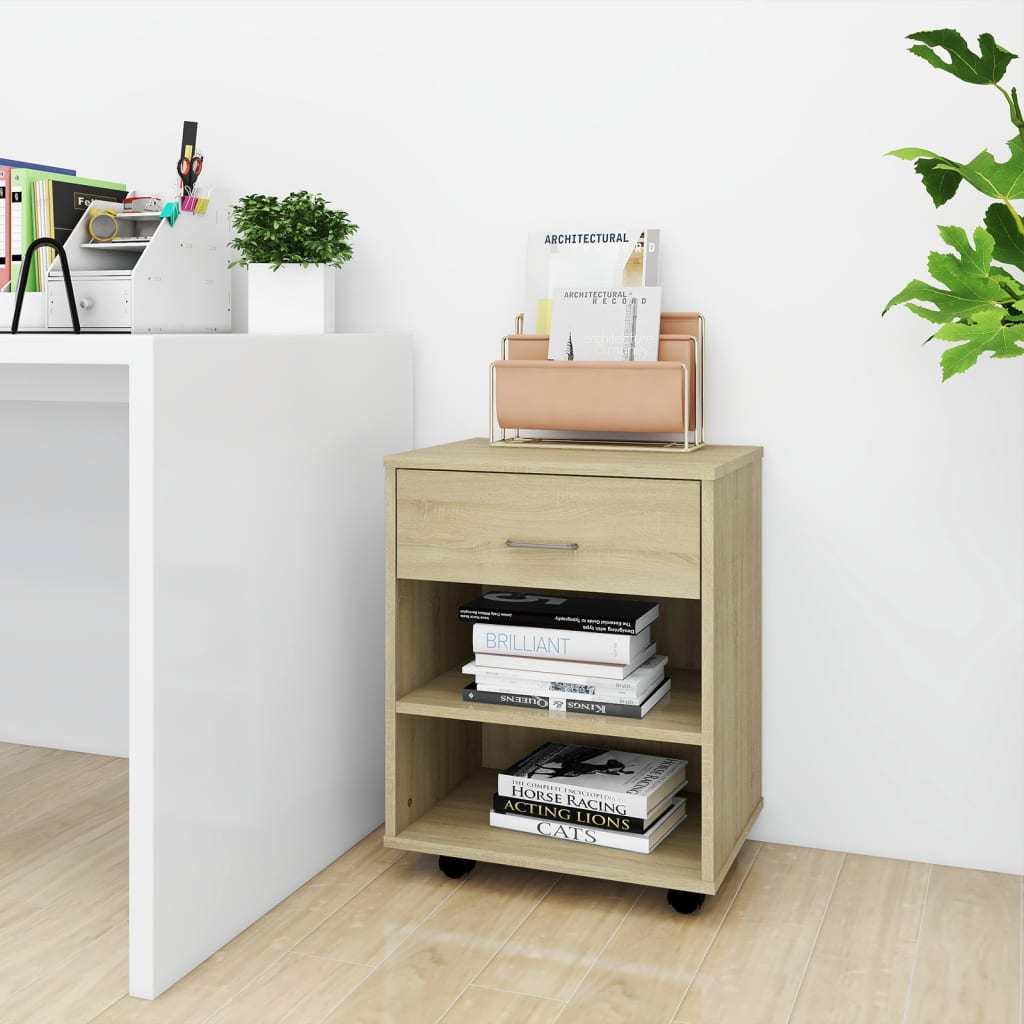 Mobiletto Con Ruote 46X36X59 Cm In Truciolato