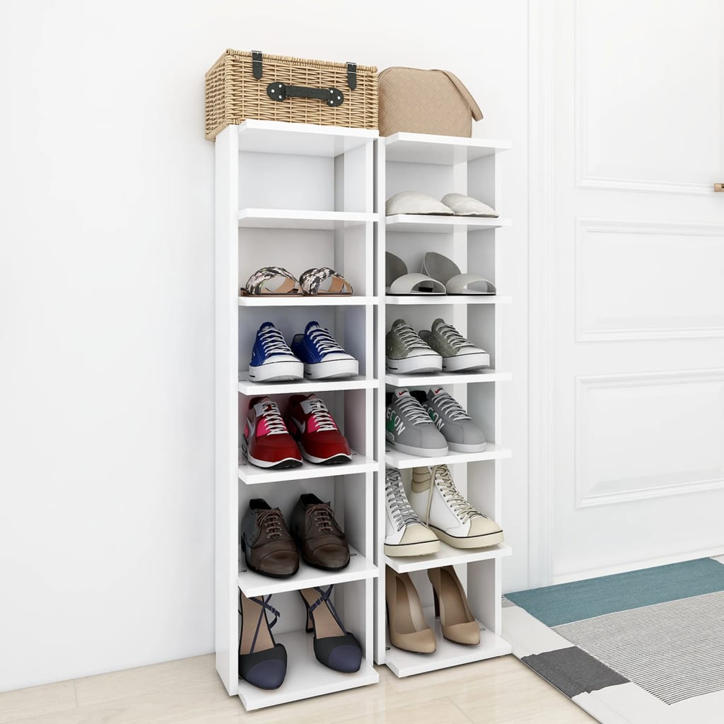 Scarpiere 2 Pz Bianche 27,5X27X102 Cm In Legno Multistrato