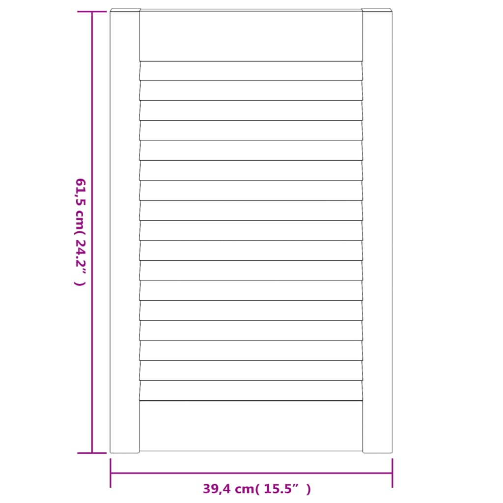 Ante Con Design A Lamelle 2 Pz 61,5X39,4 Cm In Legno Di Pino