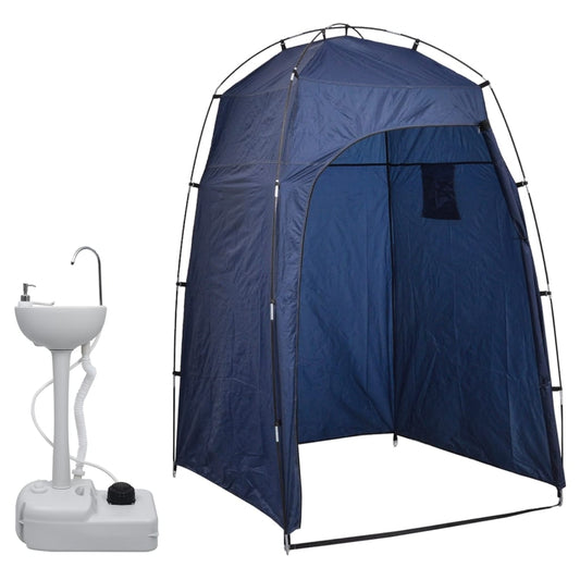 Lavandino Con Supporto Portatile Da Campeggio Con Tenda 20 L