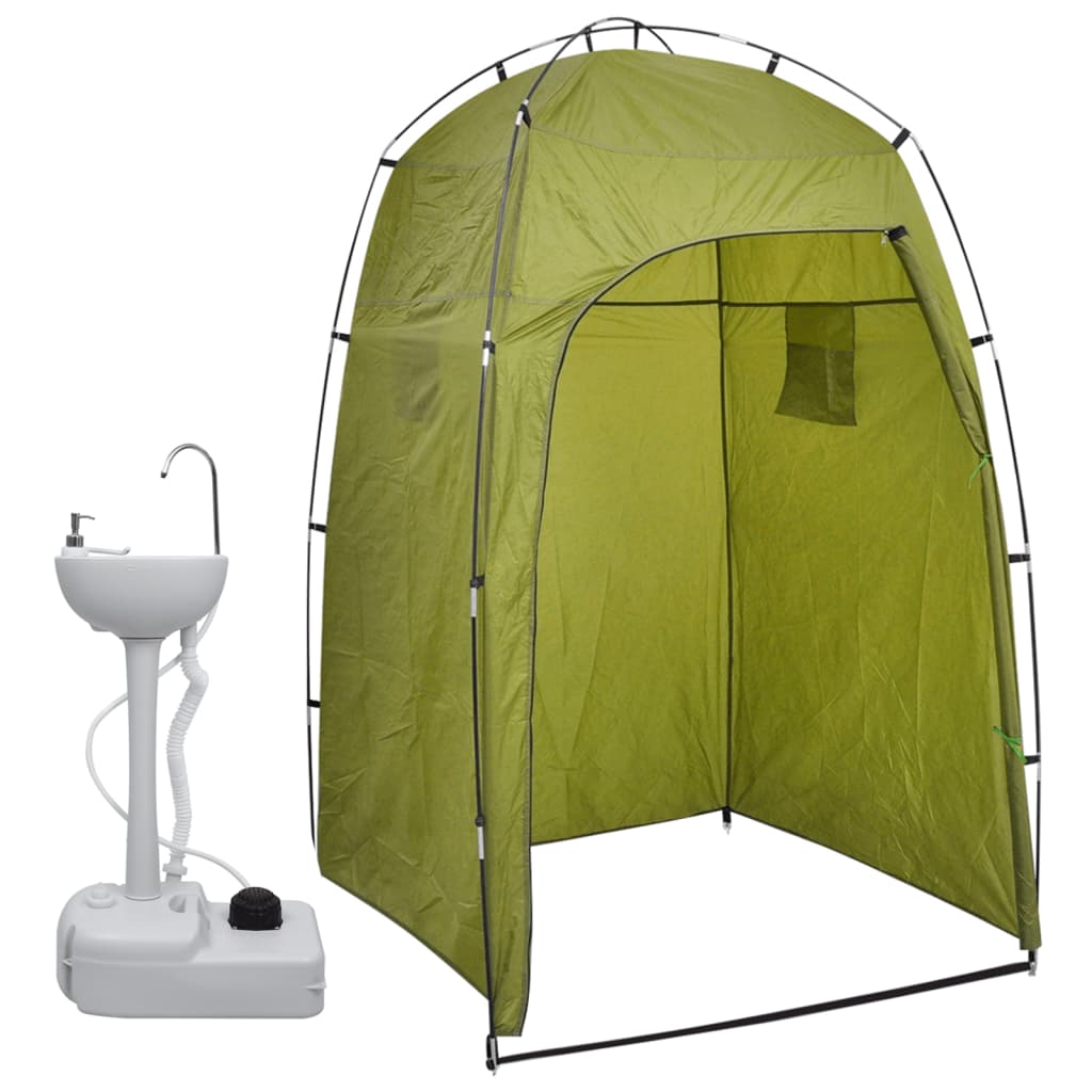 Lavandino Con Supporto Portatile Da Campeggio Con Tenda 20 L