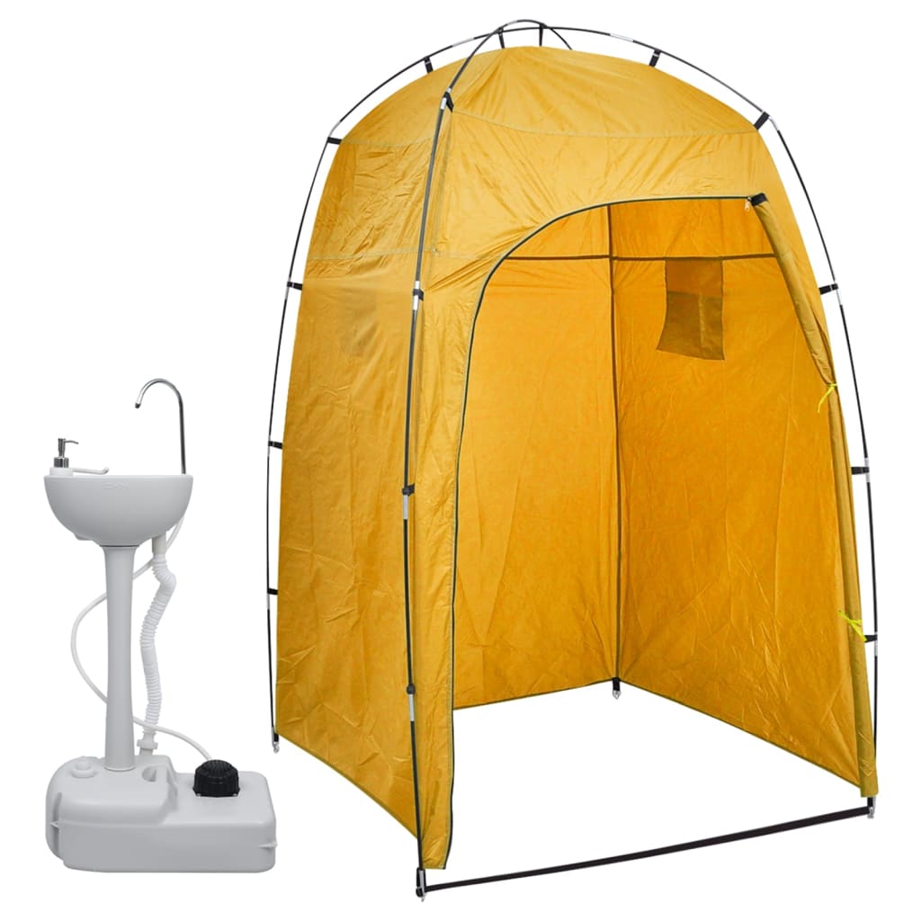 Lavandino Con Supporto Portatile Da Campeggio Con Tenda 20 L