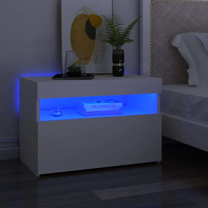 Comodino Con Led 60X35X40 Cm In Legno Multistrato