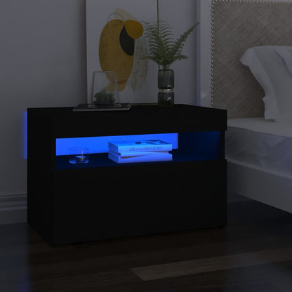 Comodino Con Led 60X35X40 Cm In Legno Multistrato