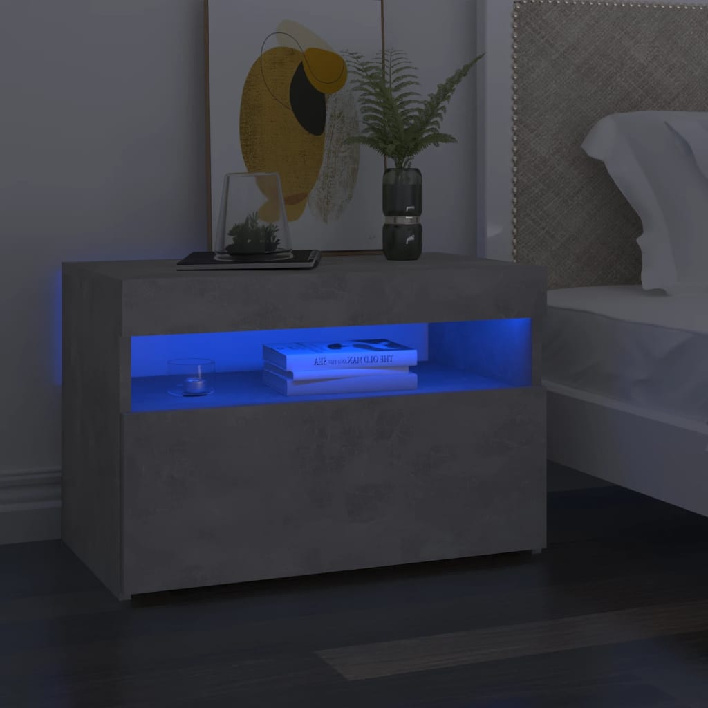 Comodino Con Led 60X35X40 Cm In Legno Multistrato
