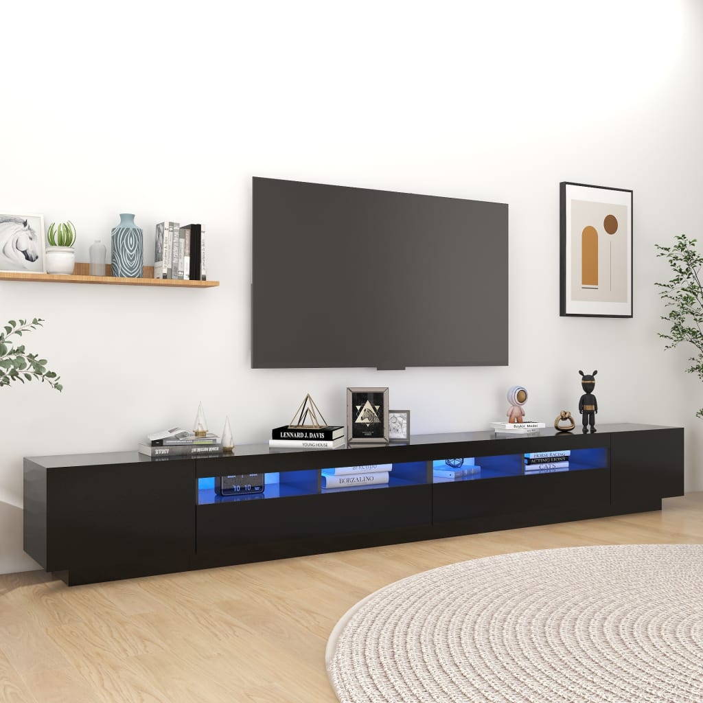 Set Mobili Tv 3Pz Con Luci Led In Legno Multistrato