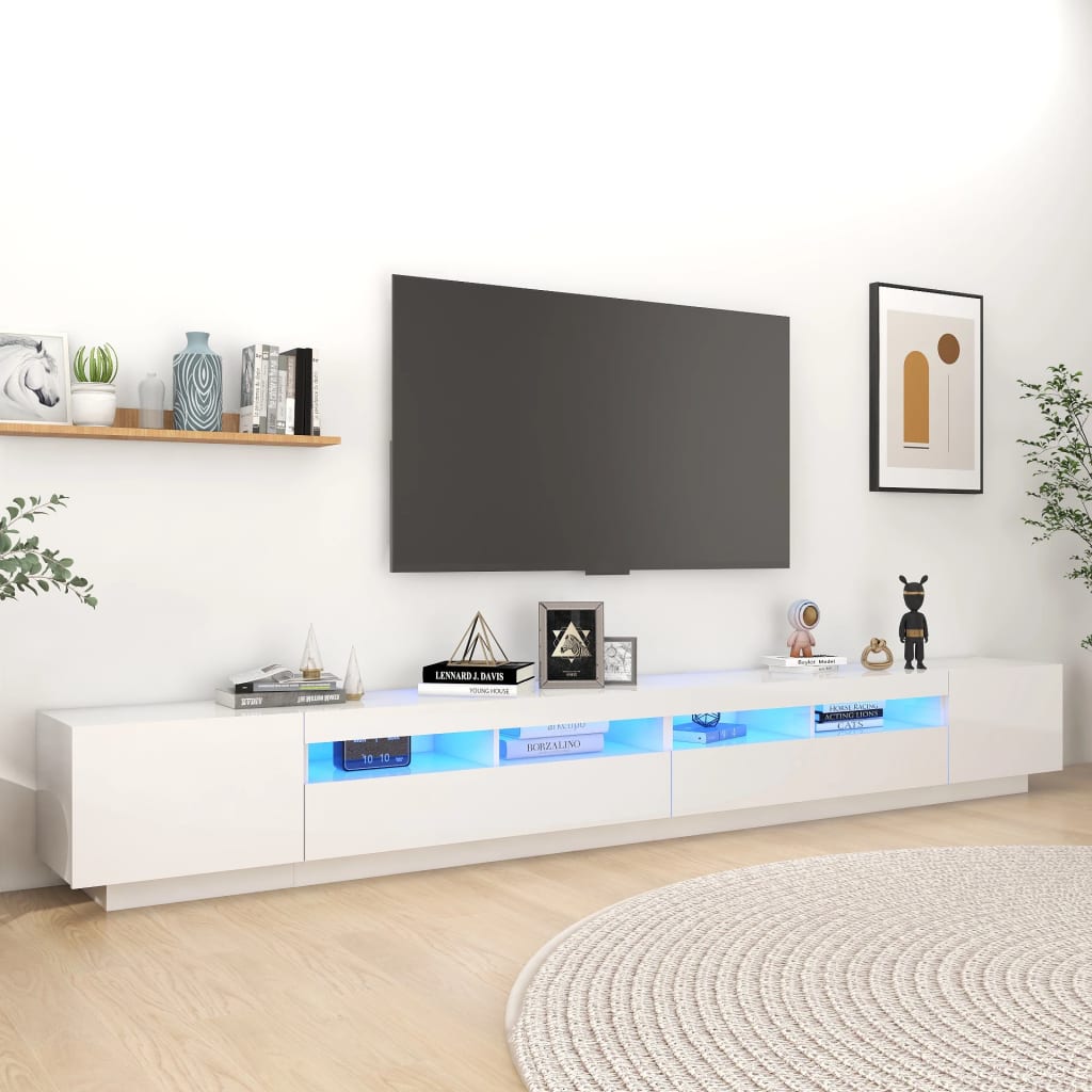 Set Mobili Tv 3Pz Con Luci Led In Legno Multistrato