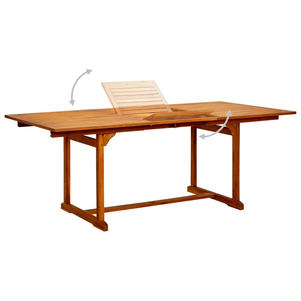 Tavolo Da Pranzo Per Esterni (150-200)X100X75Cm Massello Acacia
