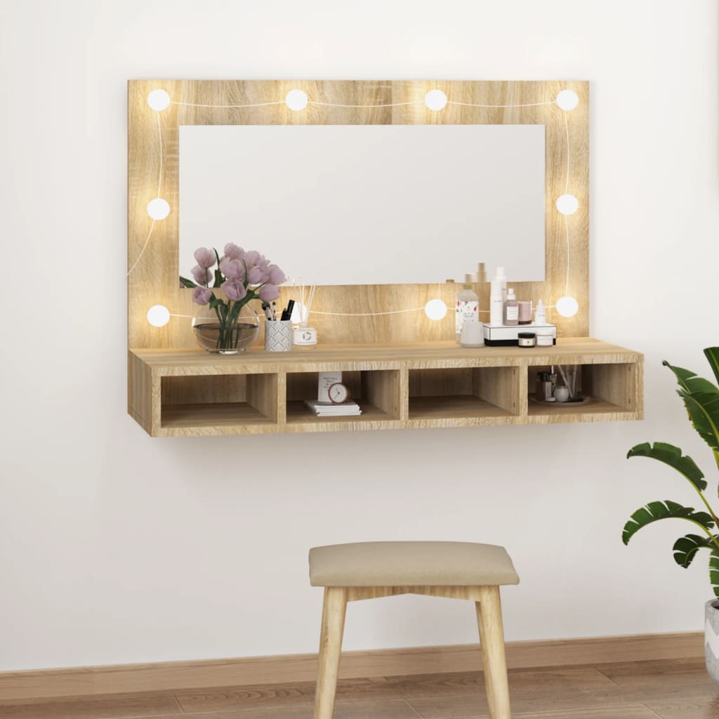 Mobile A Specchio Con Led 90X31,5X62 Cm