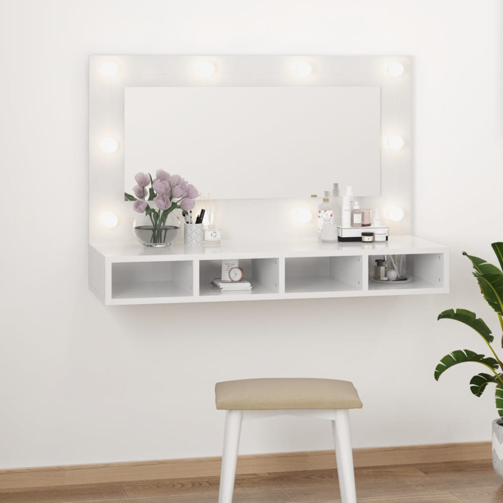 Mobile A Specchio Con Led 90X31,5X62 Cm