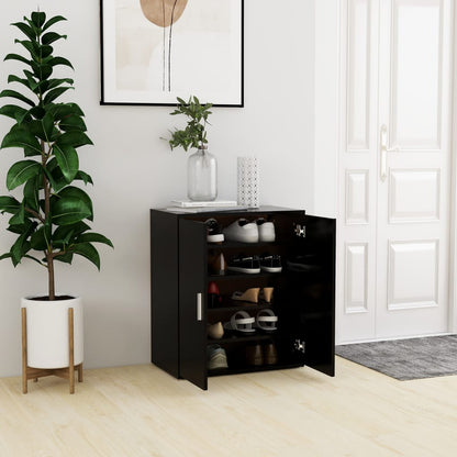 Scarpiera Nera 31,5X35X70 Cm In Truciolato Nero
