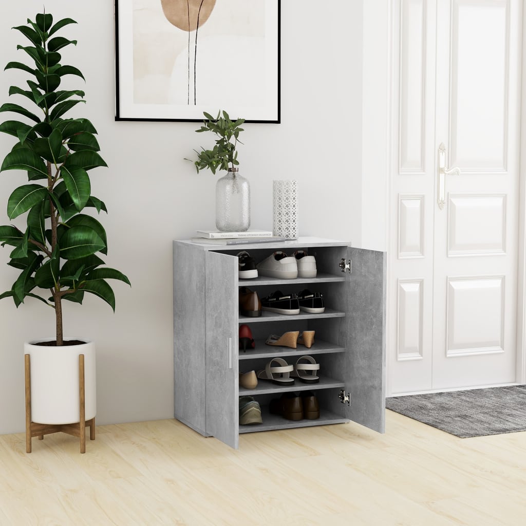 Scarpiera 32X35X92 Cm In Truciolato Grigio Cemento