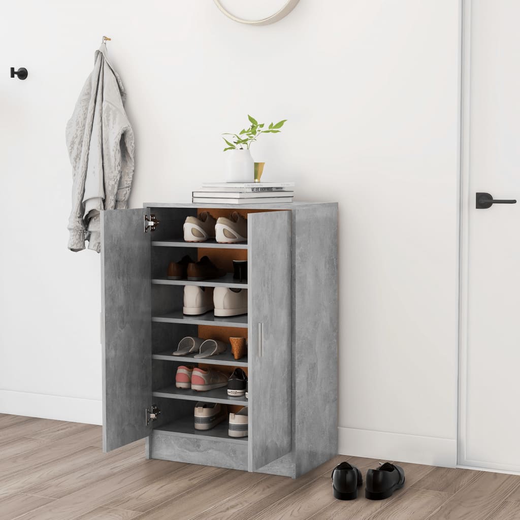 Scarpiera 32X35X92 Cm In Truciolato Grigio Cemento