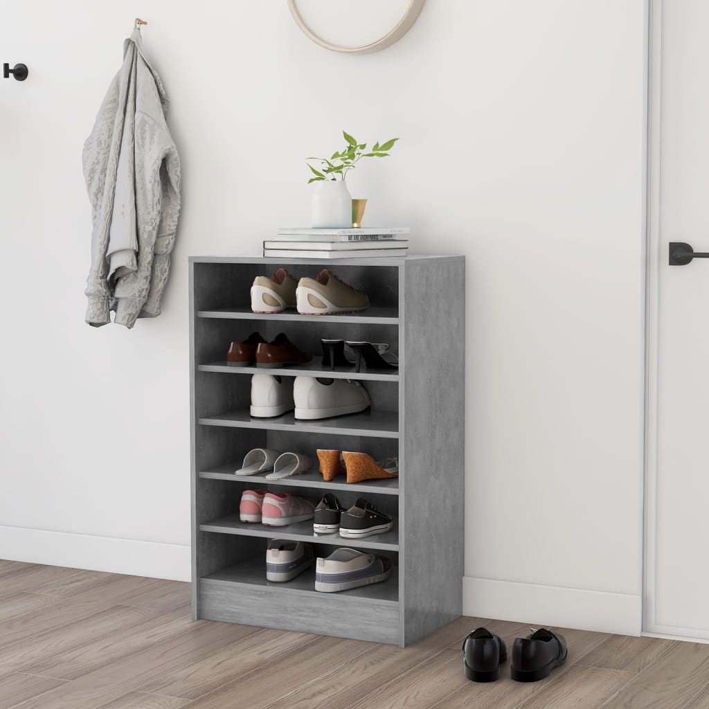 Scarpiera 32X35X92 Cm In Truciolato Grigio Cemento