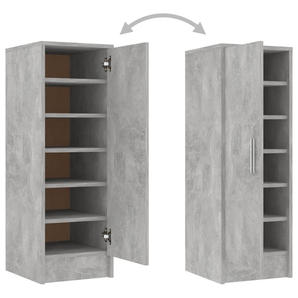 Scarpiera 32X35X92 Cm In Truciolato Grigio Cemento