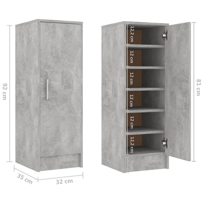 Scarpiera 32X35X92 Cm In Truciolato Grigio Cemento